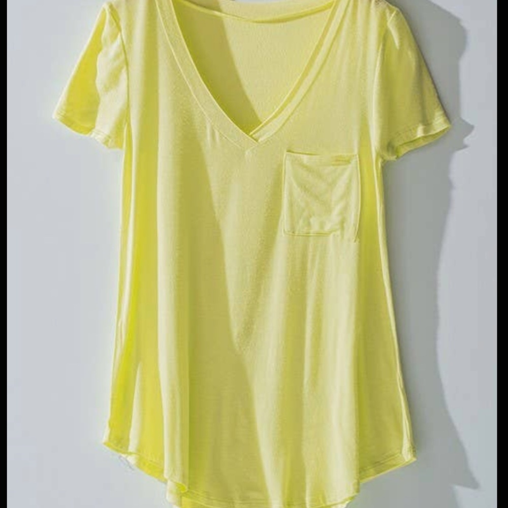 Green V-Neck T-Shirt with one Pocket